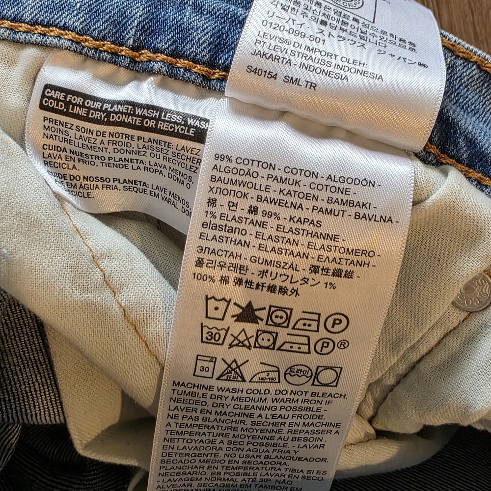 Levi's Blue Denim 511 Inseam 31 Inches - Picture 8 of 11